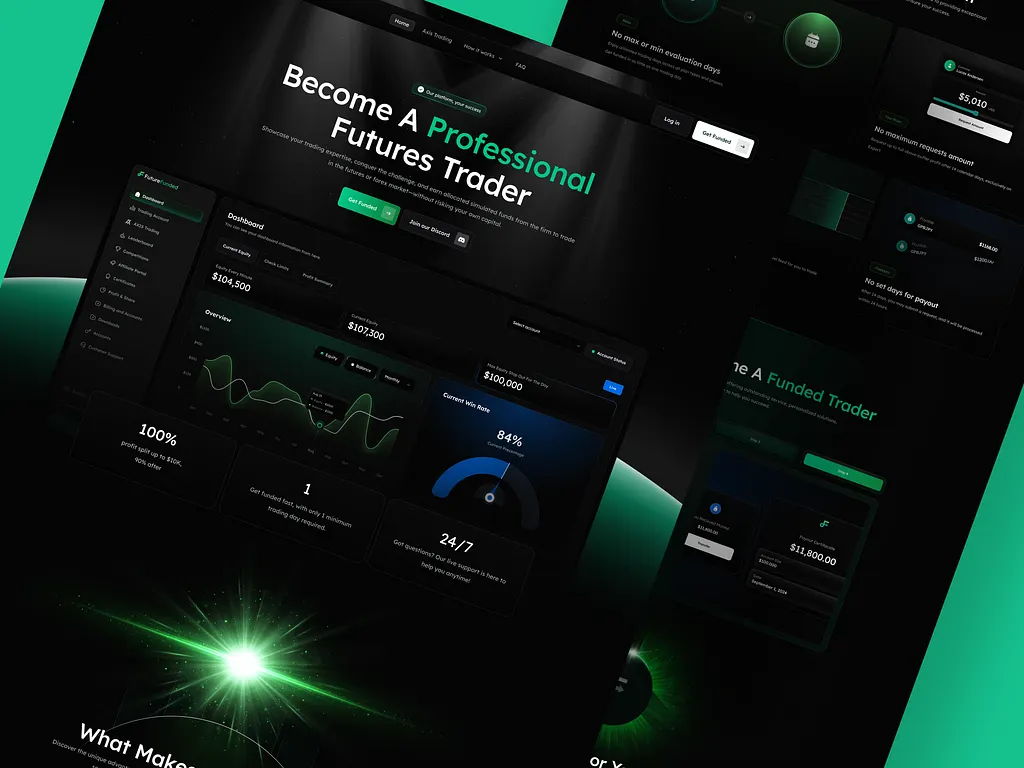 Prop firm trader dashboard built by Z1techs, example 9